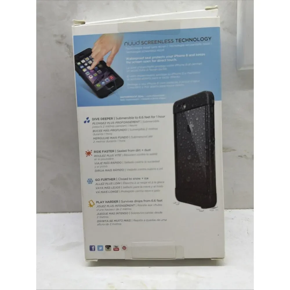 LifeProof Nuud Waterproof Dirtproof Series Case For iPhone 6- Black Open Box